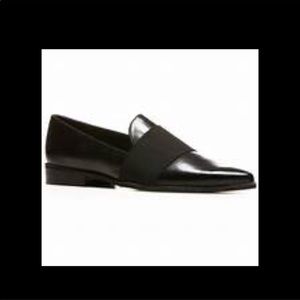 Stuart Weitzman pointed toe leather loafers